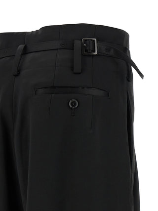 Black Acetate Flared Pants