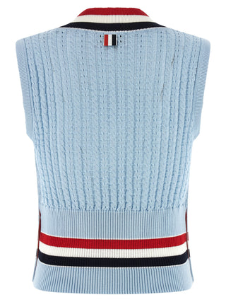 Blue Cotton Sleeveless Jacket