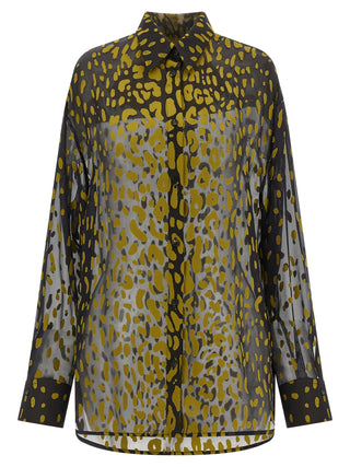 Blusa de seda marrón