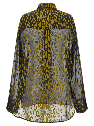 Blusa de seda marrón