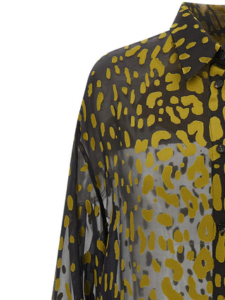 Blusa de seda marrón