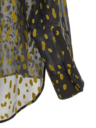 Blusa de seda marrón