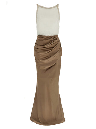 Multicolor Polyester Long Dress