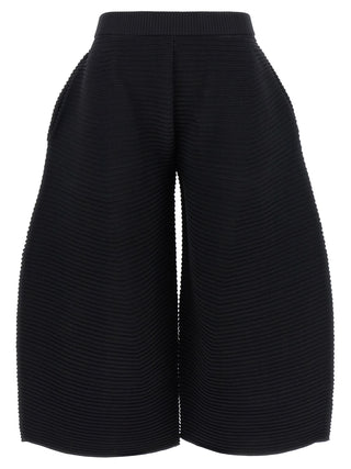 Black Polyester Cropped Pants