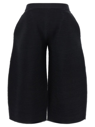 Black Polyester Cropped Pants
