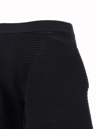 Black Polyester Cropped Pants