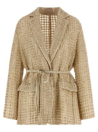 Blazer beige de seda