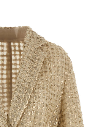 Blazer beige de seda