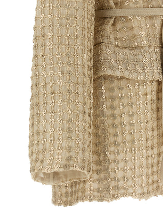 Blazer beige de seda