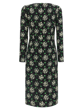 Black Synthetic Midi Dress