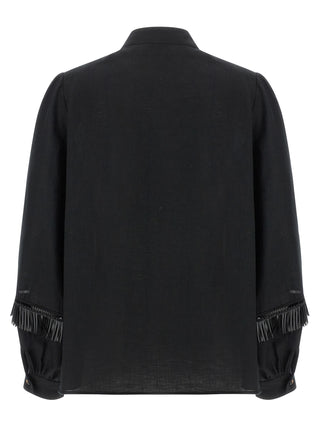 Blusa negra de lino