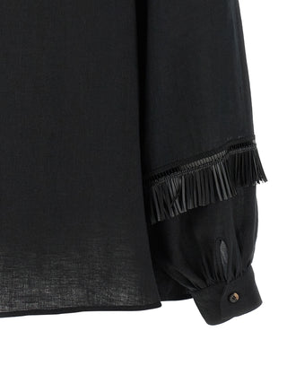 Blusa negra de lino