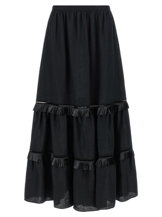 Black Linen Mini Skirt