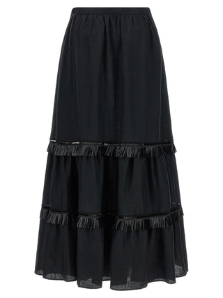 Black Linen Mini Skirt
