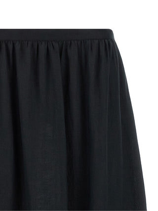 Black Linen Mini Skirt