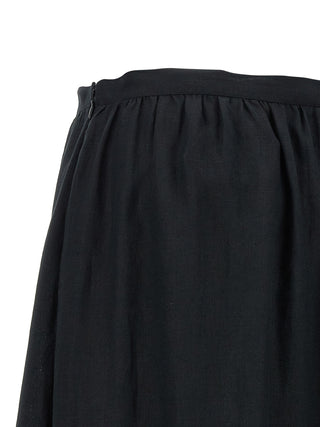 Black Linen Mini Skirt