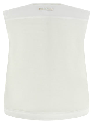 White Cotton Sleeveless Jacket