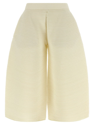 White Polyester Cropped Pants