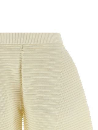 White Polyester Cropped Pants