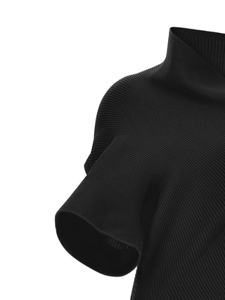 Black Polyester Midi Dress