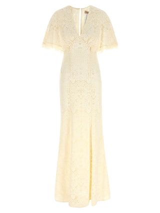 Vestido largo de algodón blanco