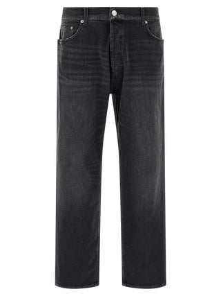 Black Cotton Cropped Jeans