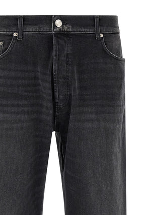 Black Cotton Cropped Jeans
