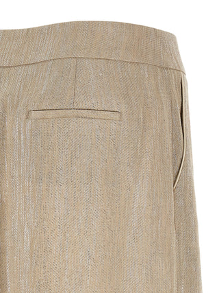 Falda midi de viscosa beige