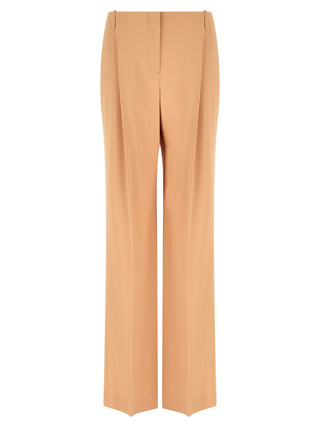 Beige Acetate Casual Pants
