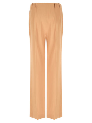 Beige Acetate Casual Pants
