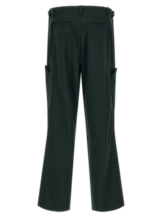 Pantalones casuales bicolor de lana virgen
