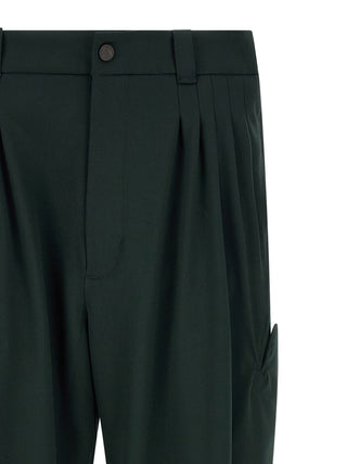 Pantalones casuales bicolor de lana virgen