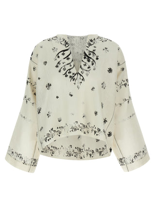 Bicolor Linen Blouse