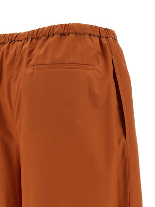 Orange Cotton Casual Pants