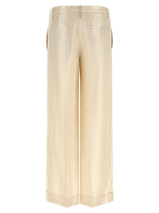 Pantalones casuales de lino dorado