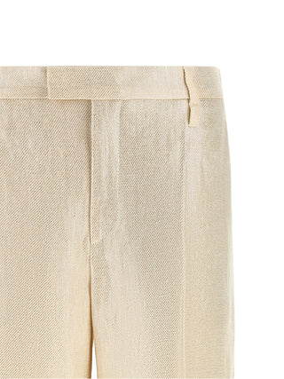 Pantalones casuales de lino dorado