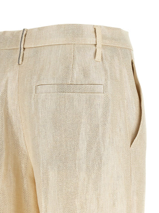 Pantalones casuales de lino dorado