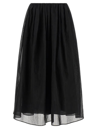 Black Cotton Mini Skirt