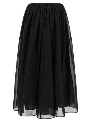 Black Cotton Mini Skirt