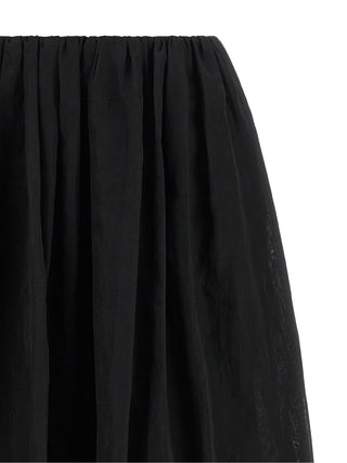 Black Cotton Mini Skirt