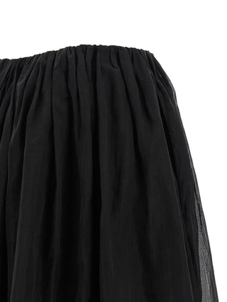 Black Cotton Mini Skirt