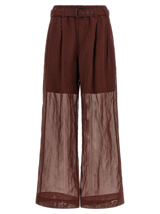 Bordeaux Cotton Flared Pants
