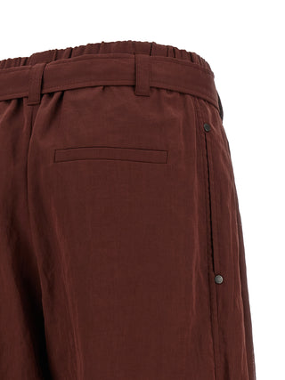 Bordeaux Cotton Flared Pants