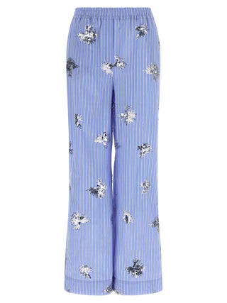 Pantalones casuales de algodón azul