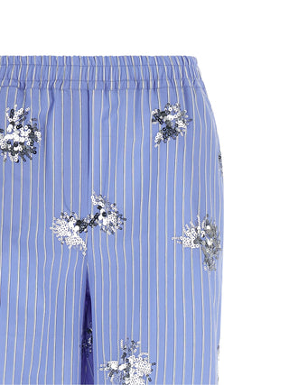 Pantalones casuales de algodón azul