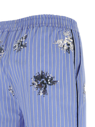 Pantalones casuales de algodón azul