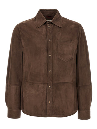 Brown Lamb Leather Blouse