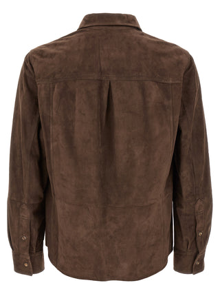 Brown Lamb Leather Blouse