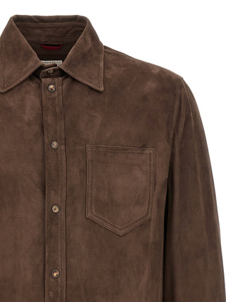 Brown Lamb Leather Blouse
