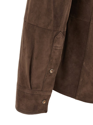 Brown Lamb Leather Blouse
